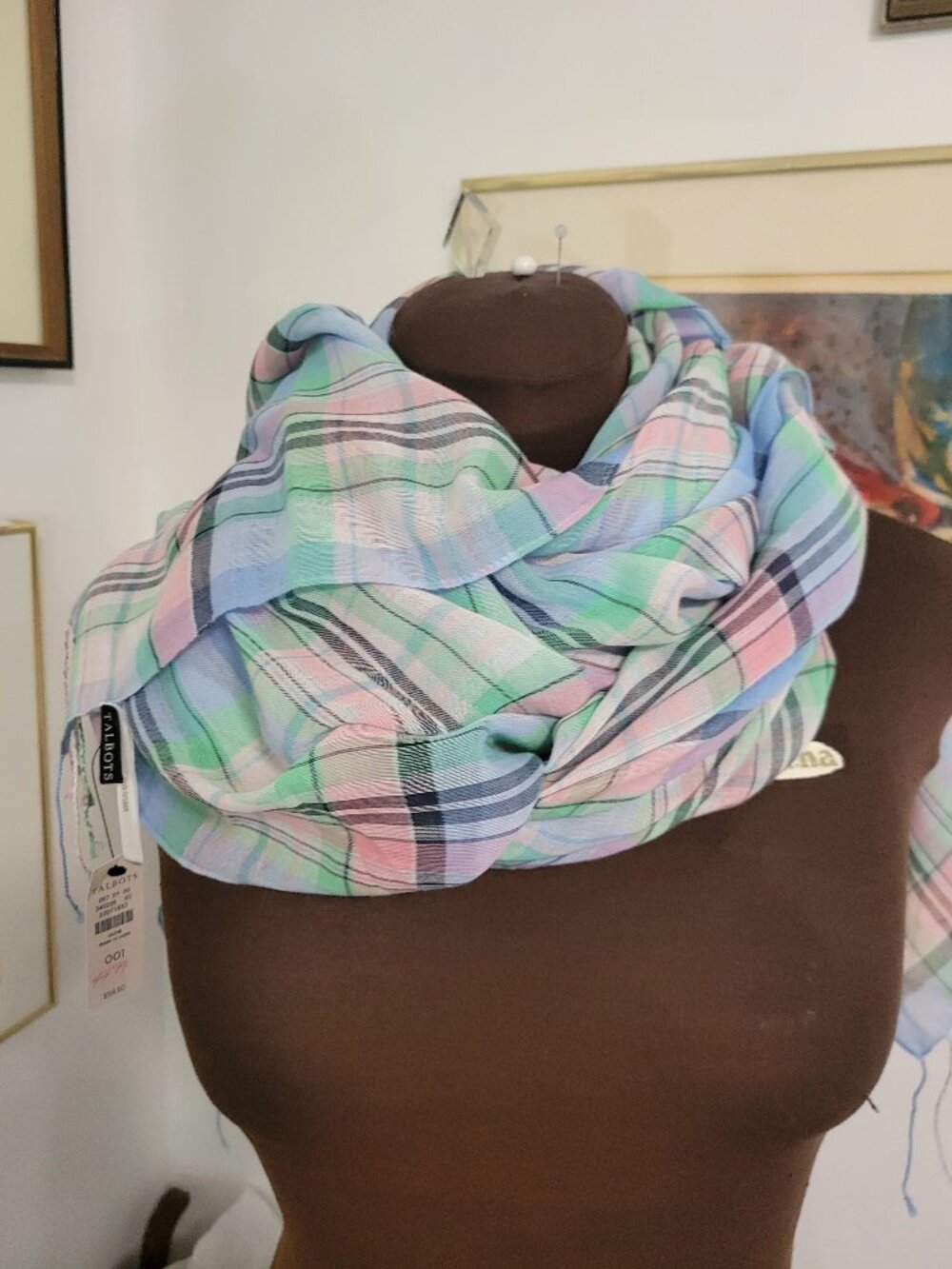 NWT Talbots Plaid Summer Scarf or Wrap
